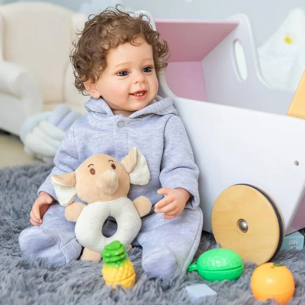 Reborn Baby Boy 22 inch Anatomically Correct Baby Boy Doll Silicone Full Body